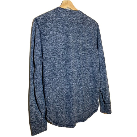 Hollister Henley Shirt Men Small Curved Hem Long Sleeve Blue - Picture 5 of 6